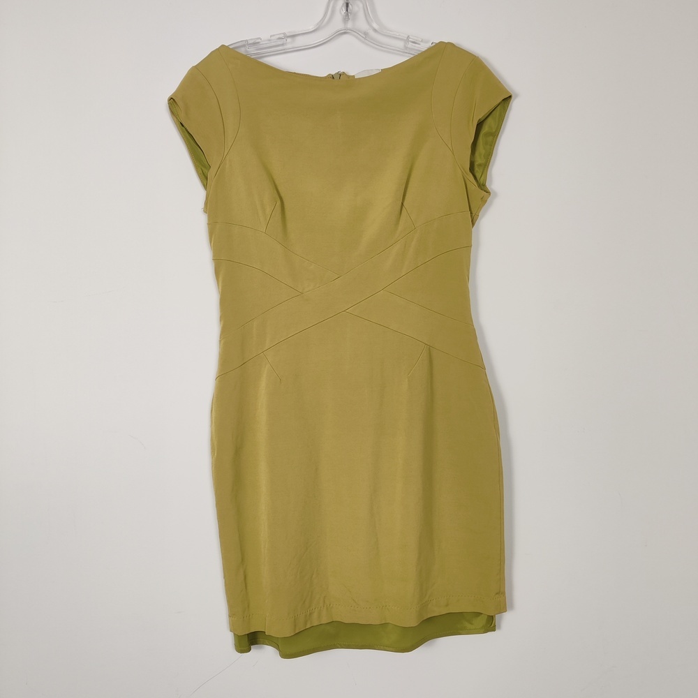 Reiss Sleeveless Olive Dress Size US 8 Women's Old Money Quiet Luxury Bodycon